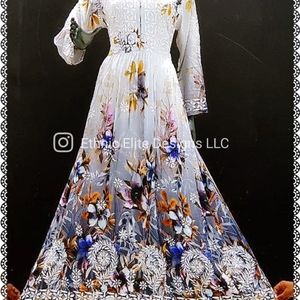 Grey/ offwhite Designer Chikankari Cotton Kurti - Lucknow Hand Embroi…